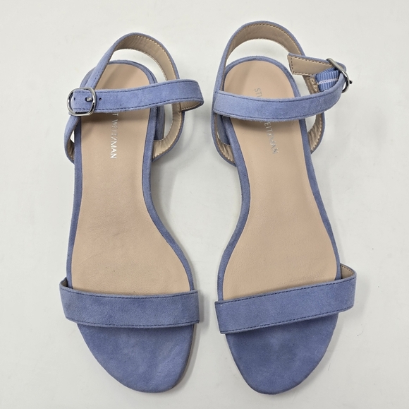 New Stuart Weitzman Tibbey Suede Sandal Periwinkle 5.5 - Picture 4 of 10